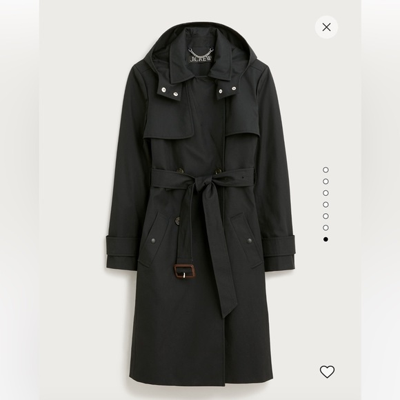 J.Crew | Icon trench coat with hood | Black | Size 8P - Picture 6 of 13